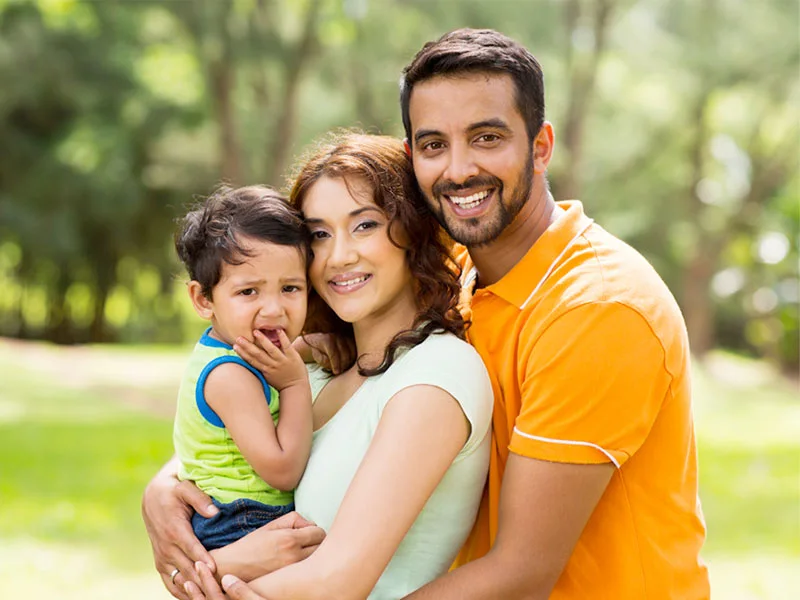 smiling young family